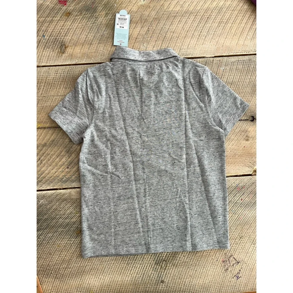 Cat & Jack Heather Gray Collared Polo Shirt Size 8 Medium NWT‎